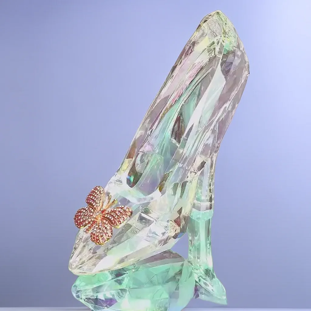Factory Price Girlfriends Creative Christmas Gifts High Heels Glass Acrylic Shoes Ornaments for Home Decor