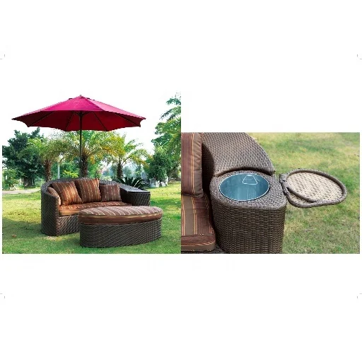 New pool side aluminum Garden sofas patio furniture metal Outdoor Rattan wicker sofa set