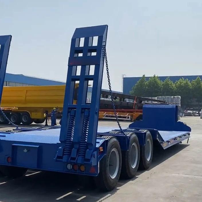 Popular Brand Heavy Duty Transport  Spring Ladder Drop Deck 80Ton Lowboy  Semi Trailer For Sale Liberia