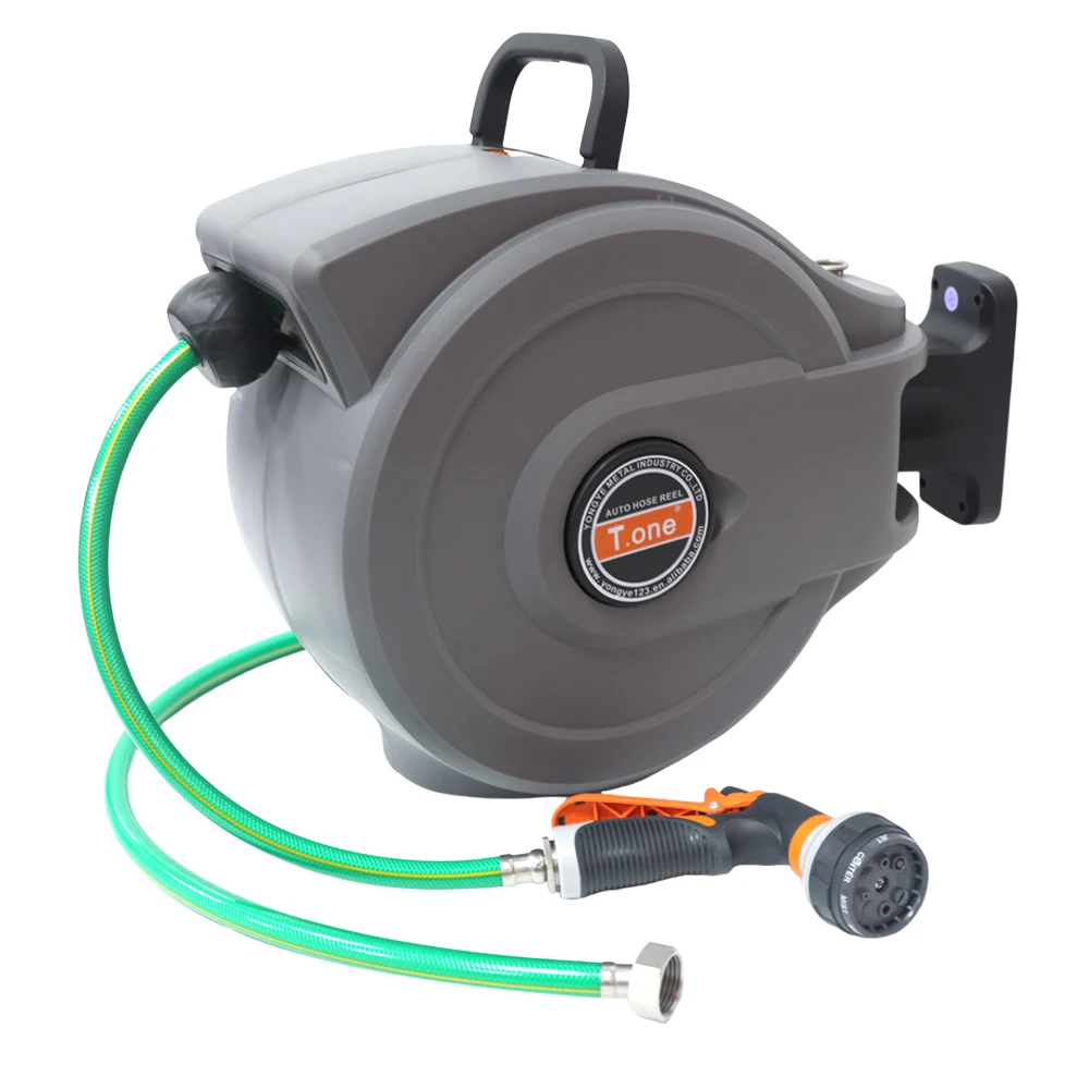 New Design Adjustable Industrial Lay Flat Hose Reel Ornate Decorative Garden Hoses Reels  Garden Water Hose Reel