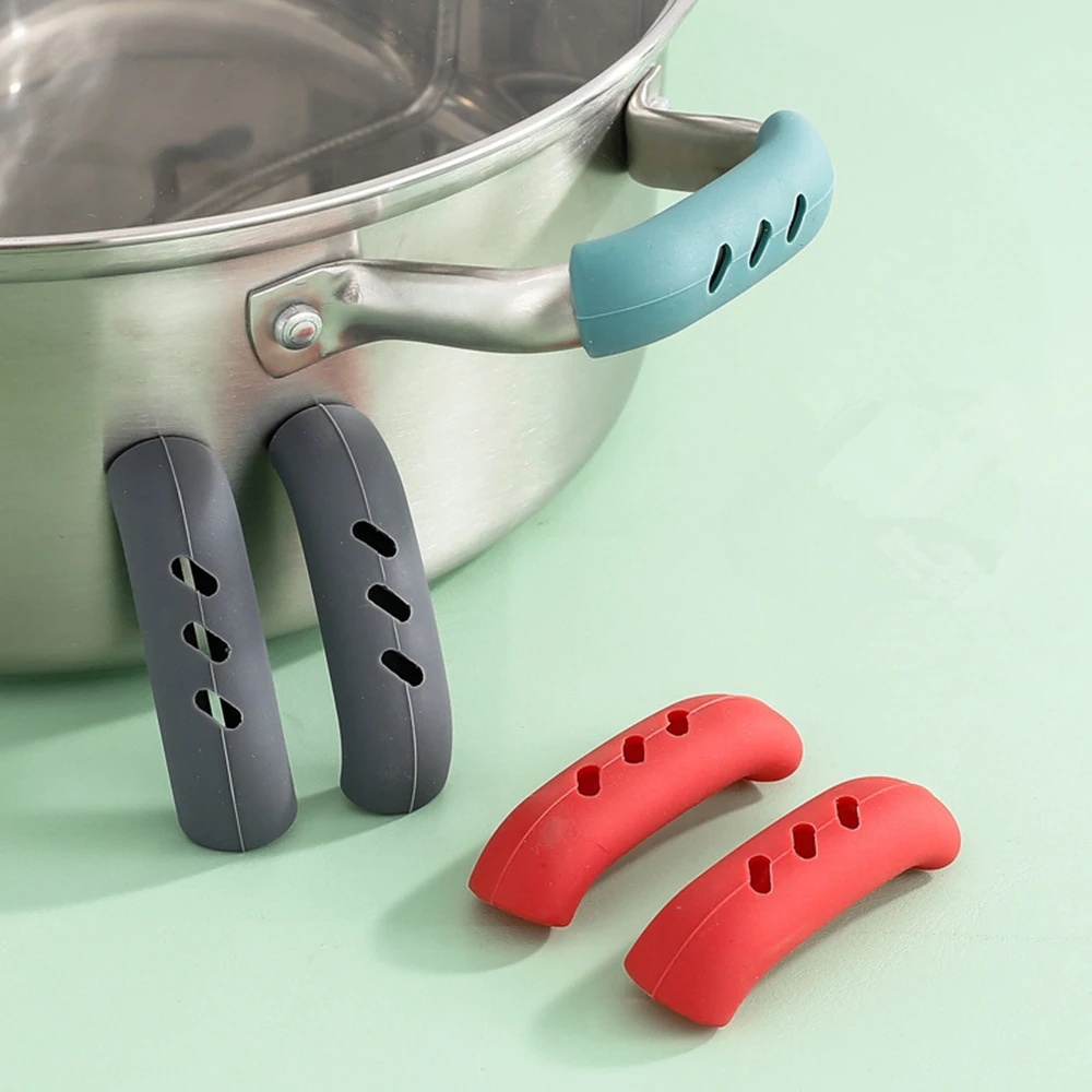 Manufacturer Home Accessories Sleeves Lid Covers Removable Rubber Hot Resistant Pot Holder Kitchen Silicone Hot Handle Holder
