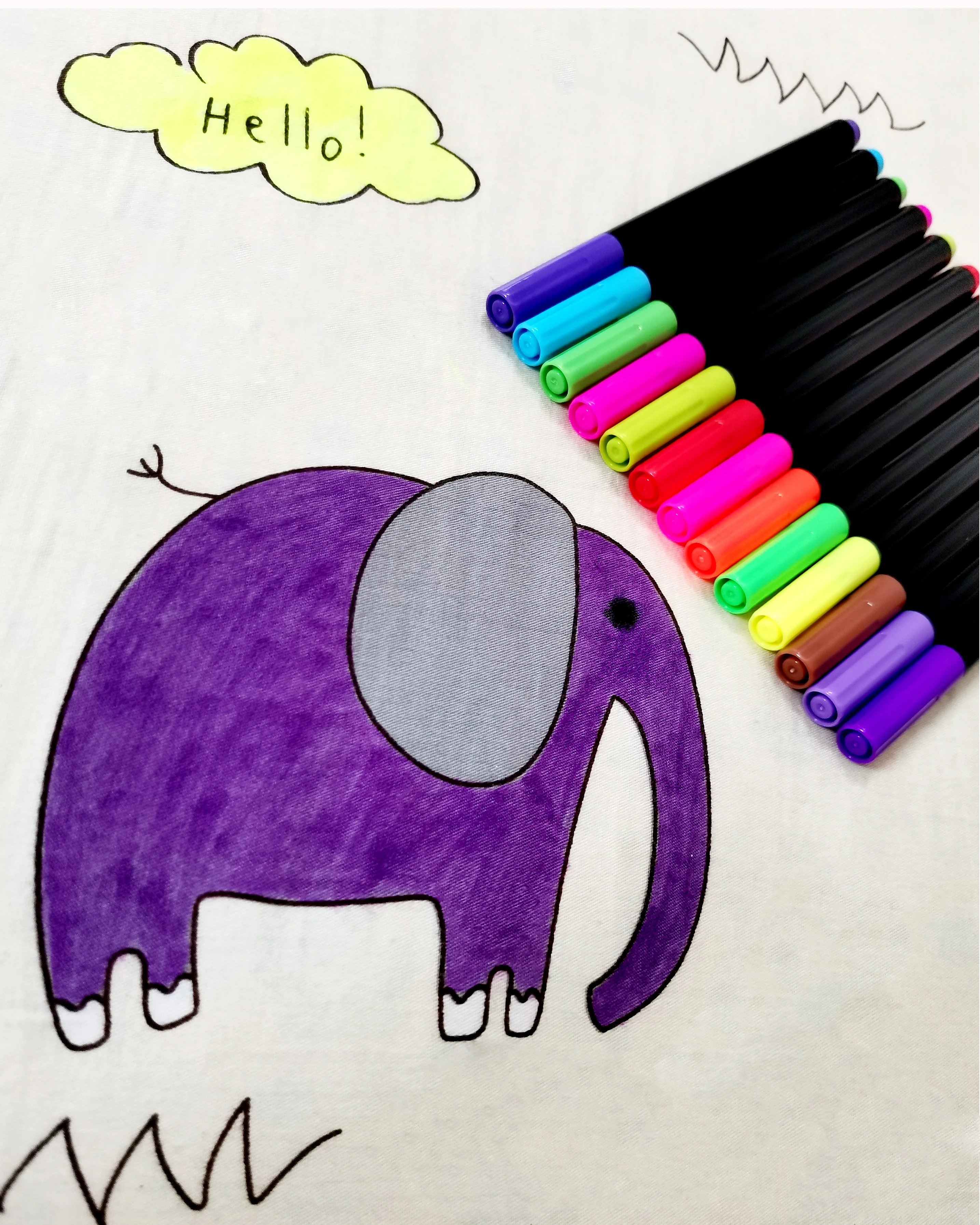 Suitable for a range of fabrics and projects Non Toxic Multi-color Fabric Markers Textile Paint Pens for Cloth