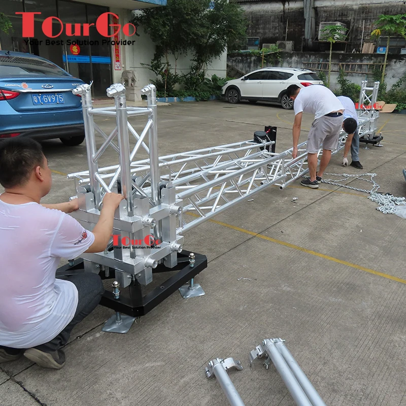 TourGo Aluminum Ground Support Truss System Lift Truss Tower for Stage