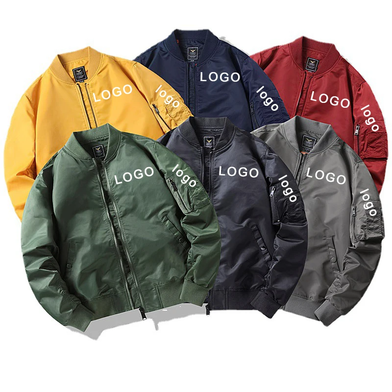 Wholesale Custom Logo Bomber Jacket Embroidered Printed Stain Baseball Jackets For Men