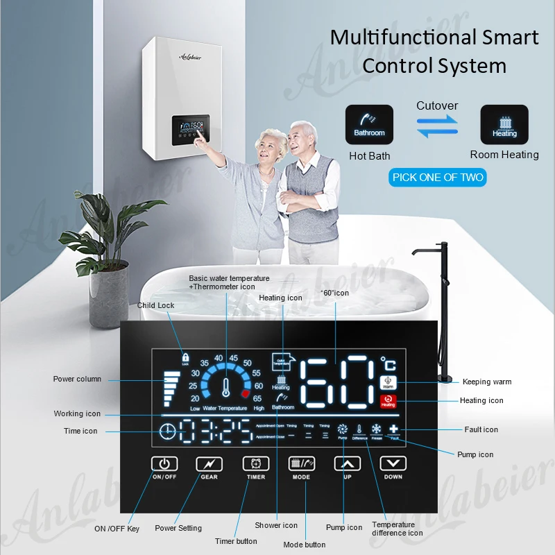 WIFI Remote Control LED Touch System Combi Boiler For Under Floor Central Heating And Hot Water
