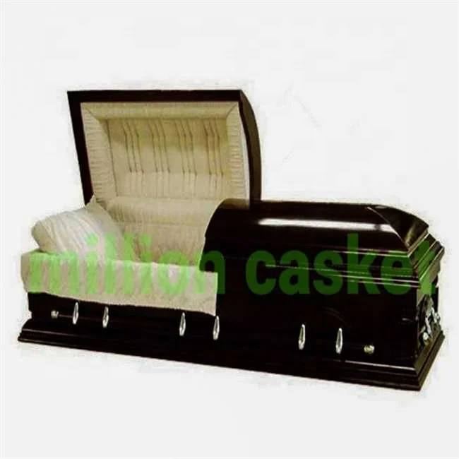 poplar veneer wooden casket with adjustable bed