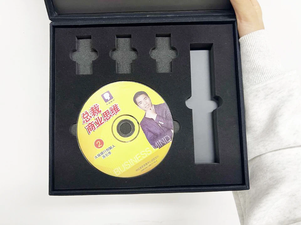 Customize high quality 4.3 inch linen black video jewelry gift box with lcd screen