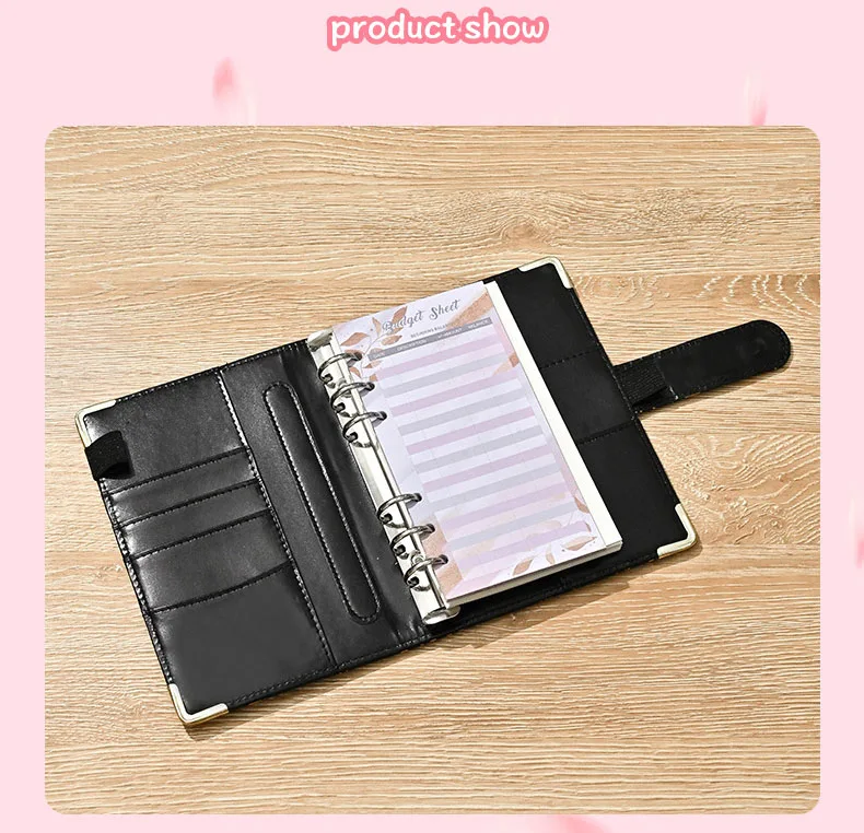Wholesale custom logo a6 marble budget binder money notebook binder notebook with cash envelopes planner journal for budgeting