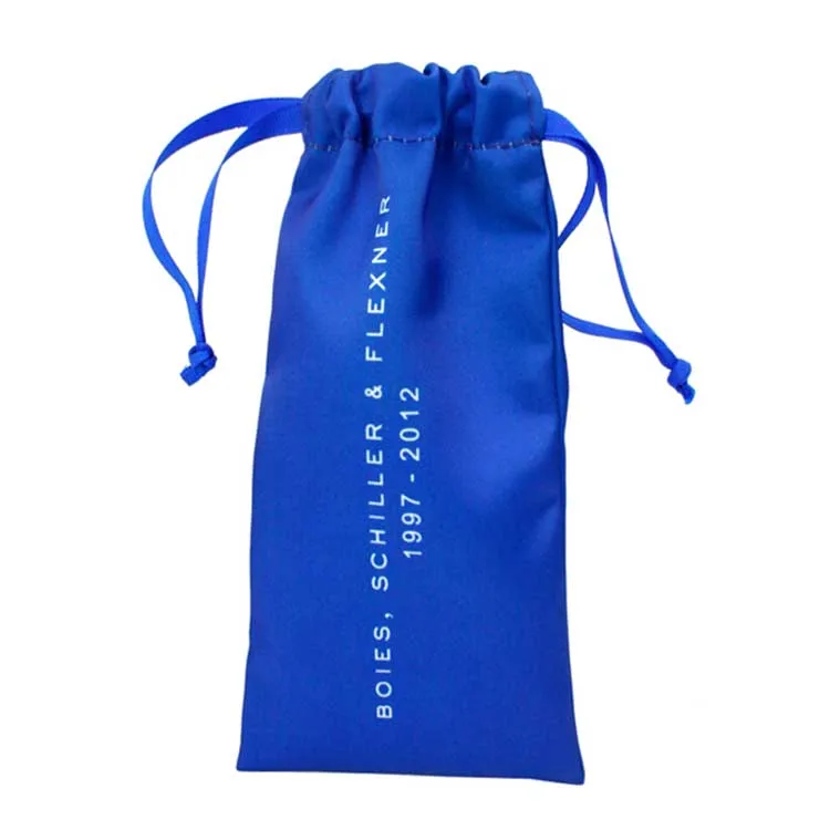 Полиатласный мешок на шнурке с ленточным шнурком