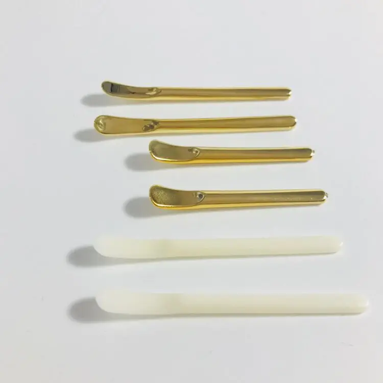 
High quality clear gold plastic stainless steel eye cream mask cream spatula scoop spatula scoop for cosmetic