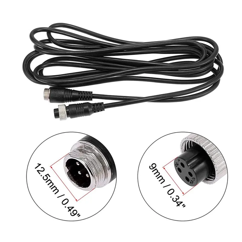 Black Aviation 4PIN Connector Truck Video Backup Camera Car Monitor Kit Connection Extension Cable 20M/15M/10M/5M for option