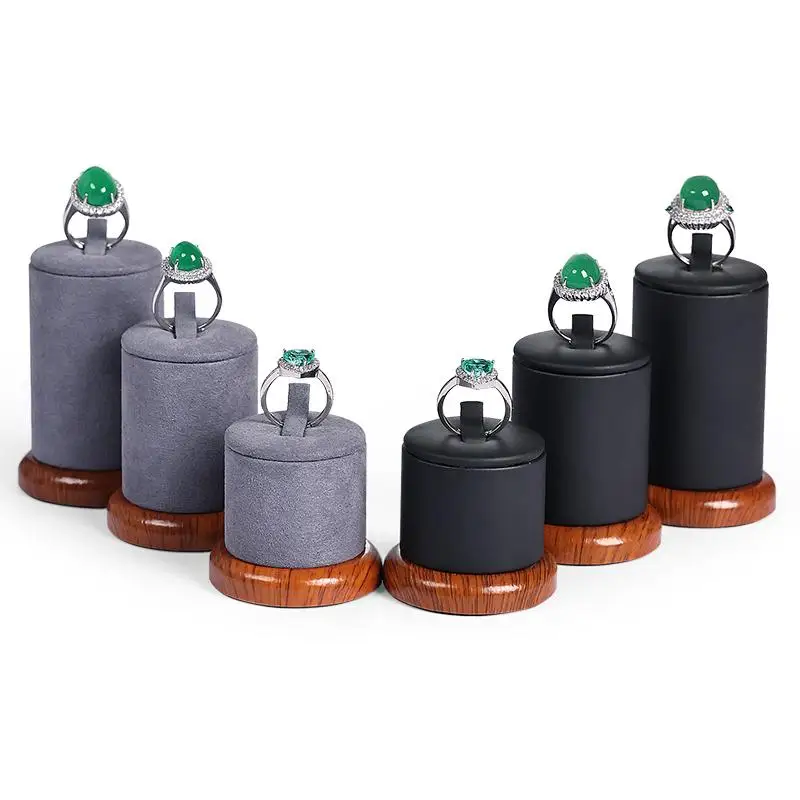 Pu Leather Jewelry Display Stand Jade Ring Holder Luxury Ring Display Stand for Jewelry Counter