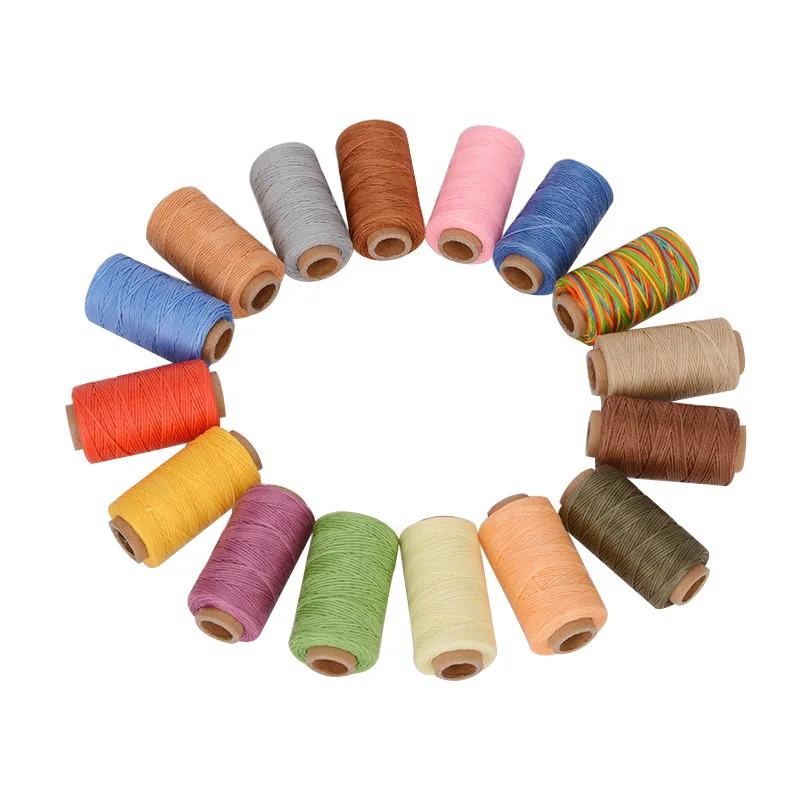 high quality 0.8mm wax thread 50m waxed thread waterproof waxed thread leather for sewing shoes
