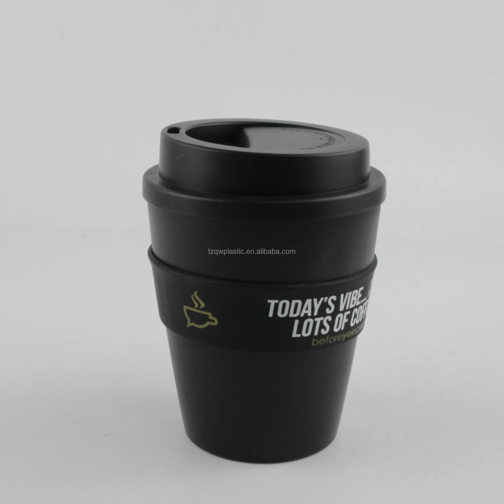 custom 12oz Bamboo coffee mugs with Silicone and rubber