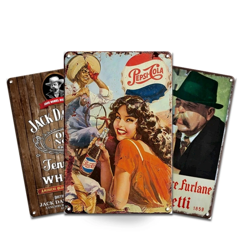 Custom Decor Wall Bar Crafts Old Printing tin sign vintage wall hanging advertising metal signs Souvenir Bar Club