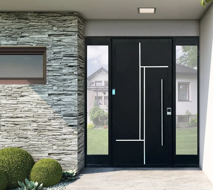 Original Exterior Front Stainless Single Gate Entry Home Design Decorative Metal Custom Steel Security Door For Villa Home Door