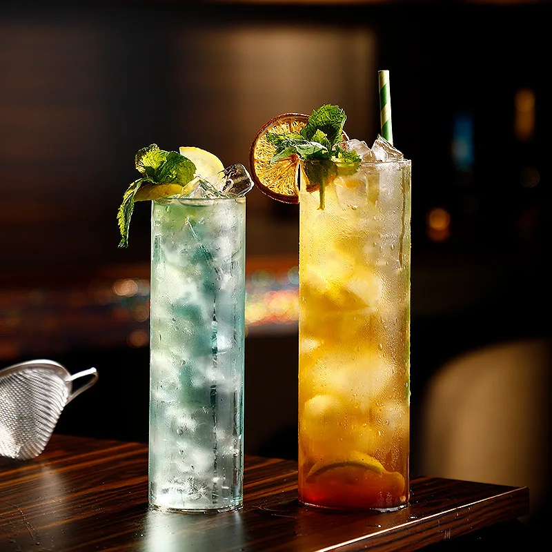 Factory Stock Round 200ml Thin Colin Cup Drinking Tumbler Machine Made Highball Glass Long Drink Glass Cup Collins Glass