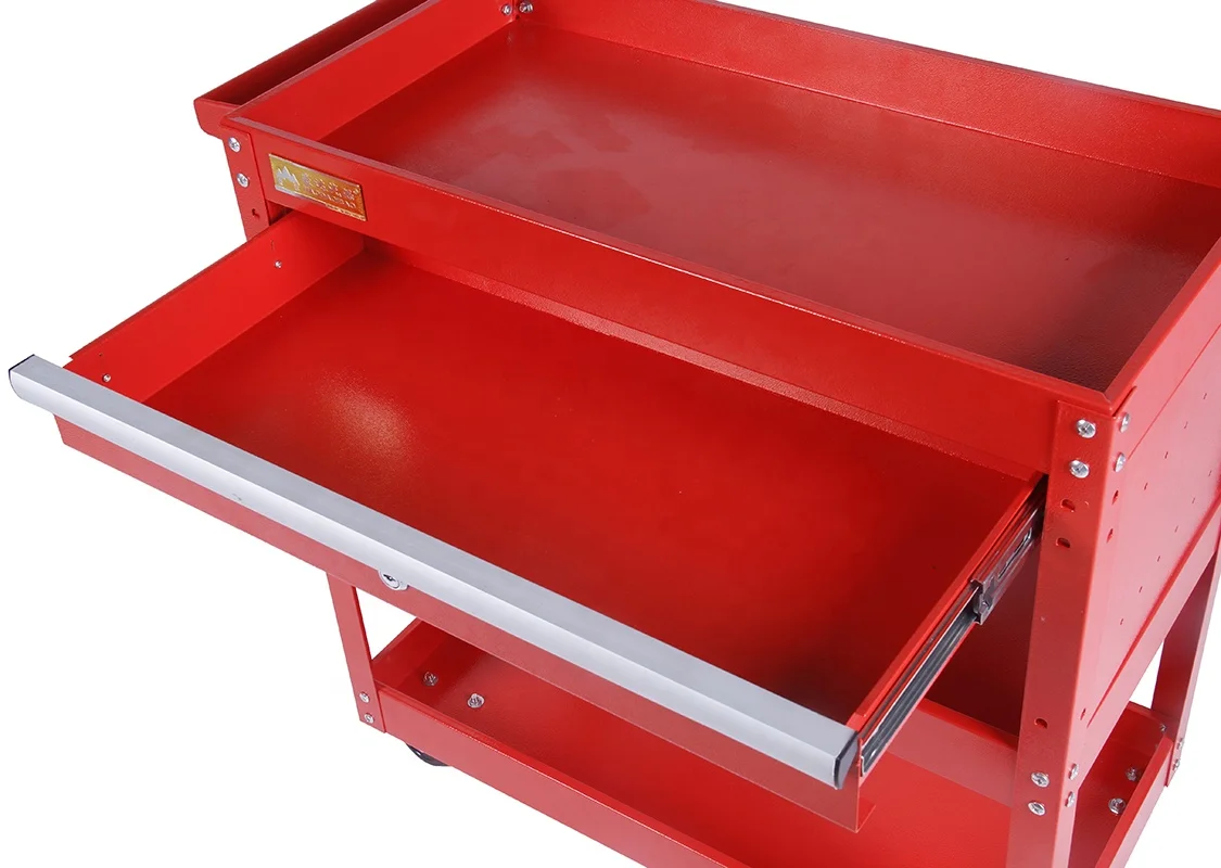 3 Layer Hand Tool Cart Service Trolley With Drawers Workshop Garage Organizer