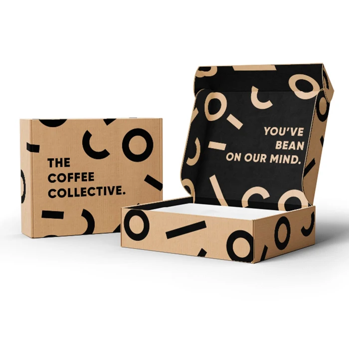 Factory Manufacture Recycled Custom Design Logo Foldable Kraft Paper Mug Set Gift Box Packaging Corrugated Coffee Mailer Box