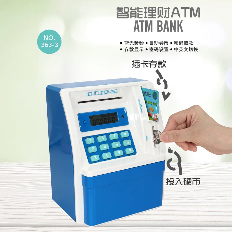 Creative gifts intelligent money management mini ATM money jar children password access money storage jar can be inserted into t