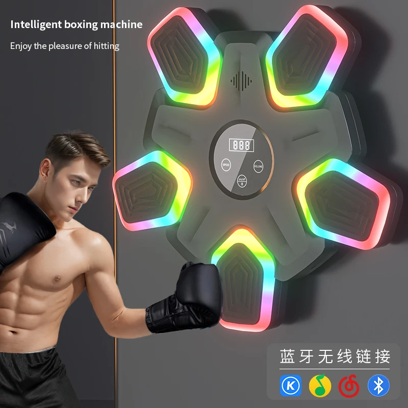 Most People Punching Electric Smart Machine Boxing Intelligent Music Target Pad Colorful Light Up Wall New Style Music Boxing