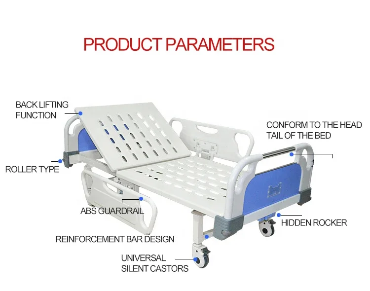 Hot Sale Cheap Medical Manual Single Function Hospital Clinic Medical Bed Care Furniture Patient Hospital Bed For Clinic
