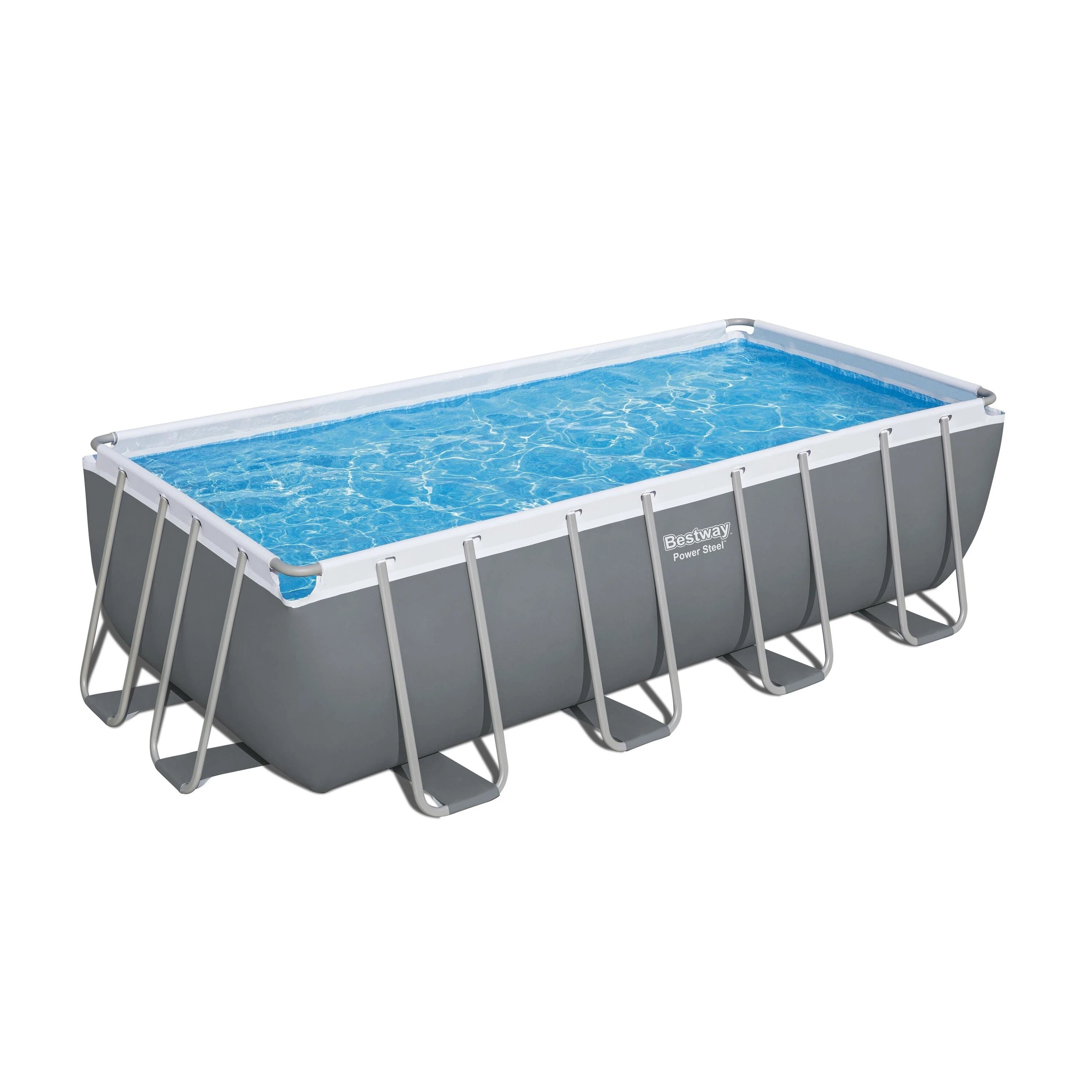 Bestway 56670 Power Steel 4.88 m x 2.44 m x 1.22 m High Quality Family Outdoor Rectangle Steel Frame Above Ground Swimming Pool