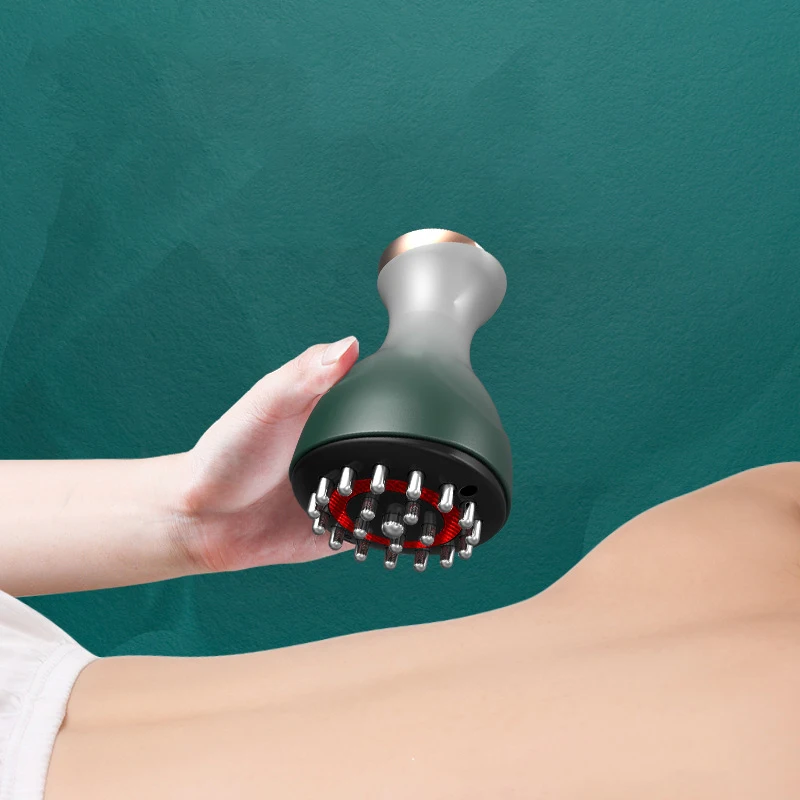 Body scraping therapy Intelligent electric meridian moxibustion Micro current with Vibration red light warm electric massager
