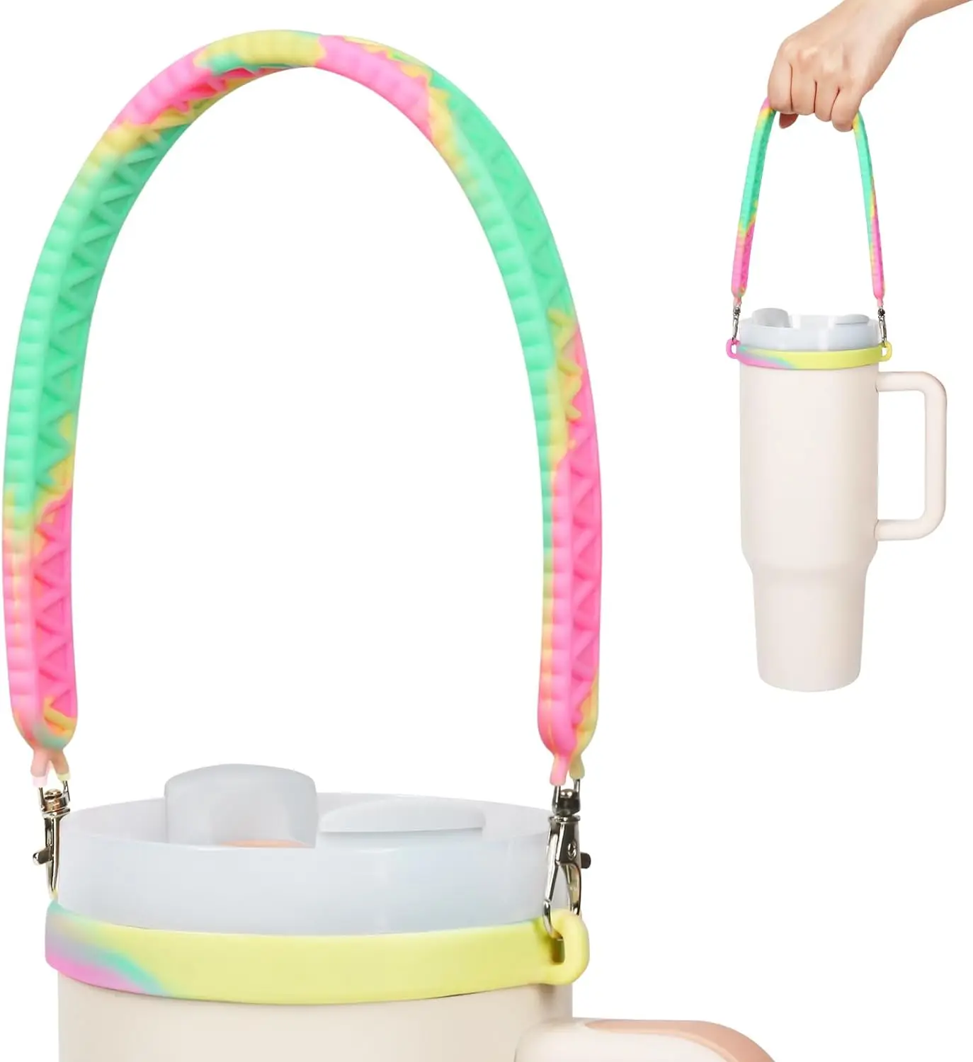 Silicone Water Bottle Handle Strap, Water Bottle Straps for Carrying, Water Bottle Accessories for Walking, Hiking, Traveling