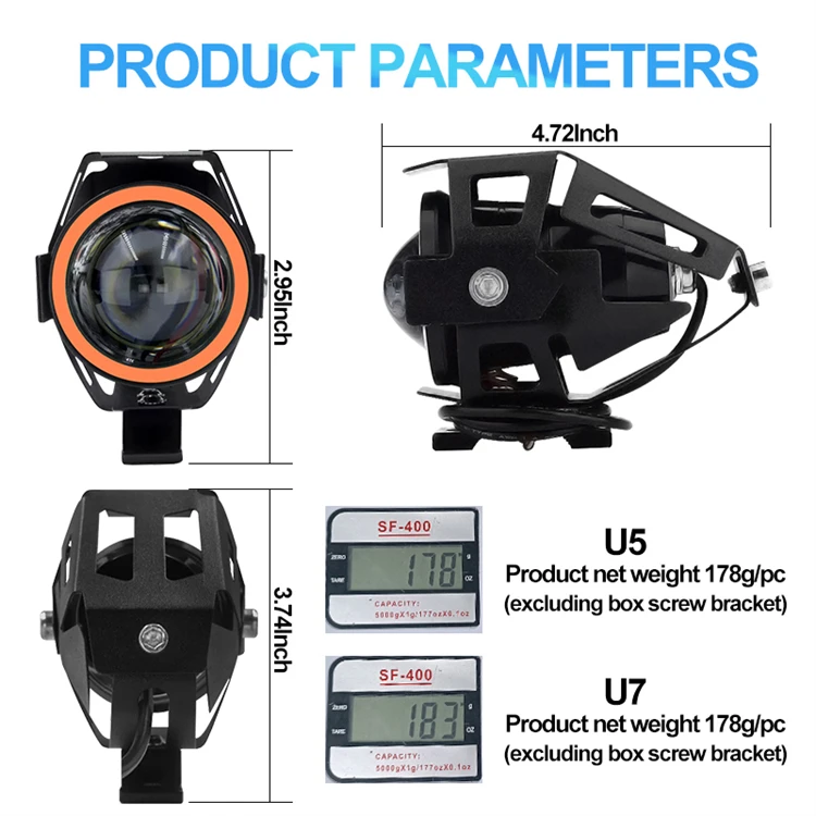 auto lighting systems U5 U7 LED headlights 12v 24v led projector lens spotlight led lights for motorcycle led lights for cars