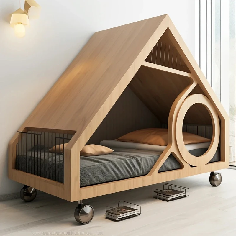 custom furniture manufacturer,Wooden cat nest for winter warmth house villa enclosed house indoor pet house pet