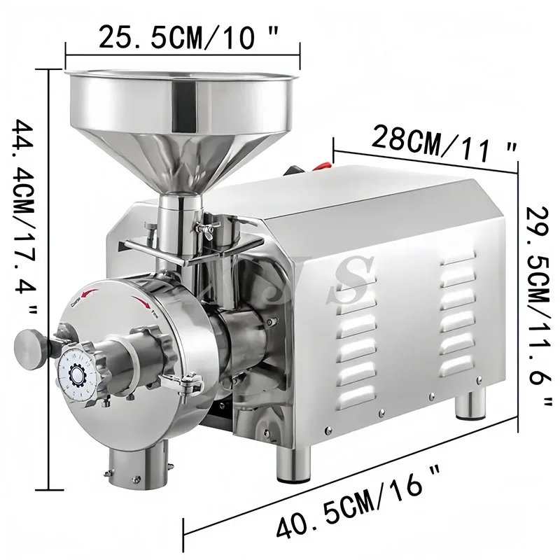 Stainless Steel Chili Powder Soya Bean Nut Coffee Spice Grinding Electric Herb Turmeric Almond Grain Mill