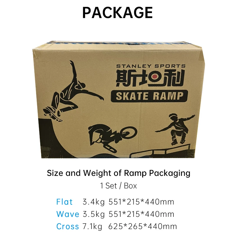 Wholesale Price Good Quality Outdoor and Indoor Game Competition Wave Ride and Skate Ramp for Skateboard Inline Skating Bike