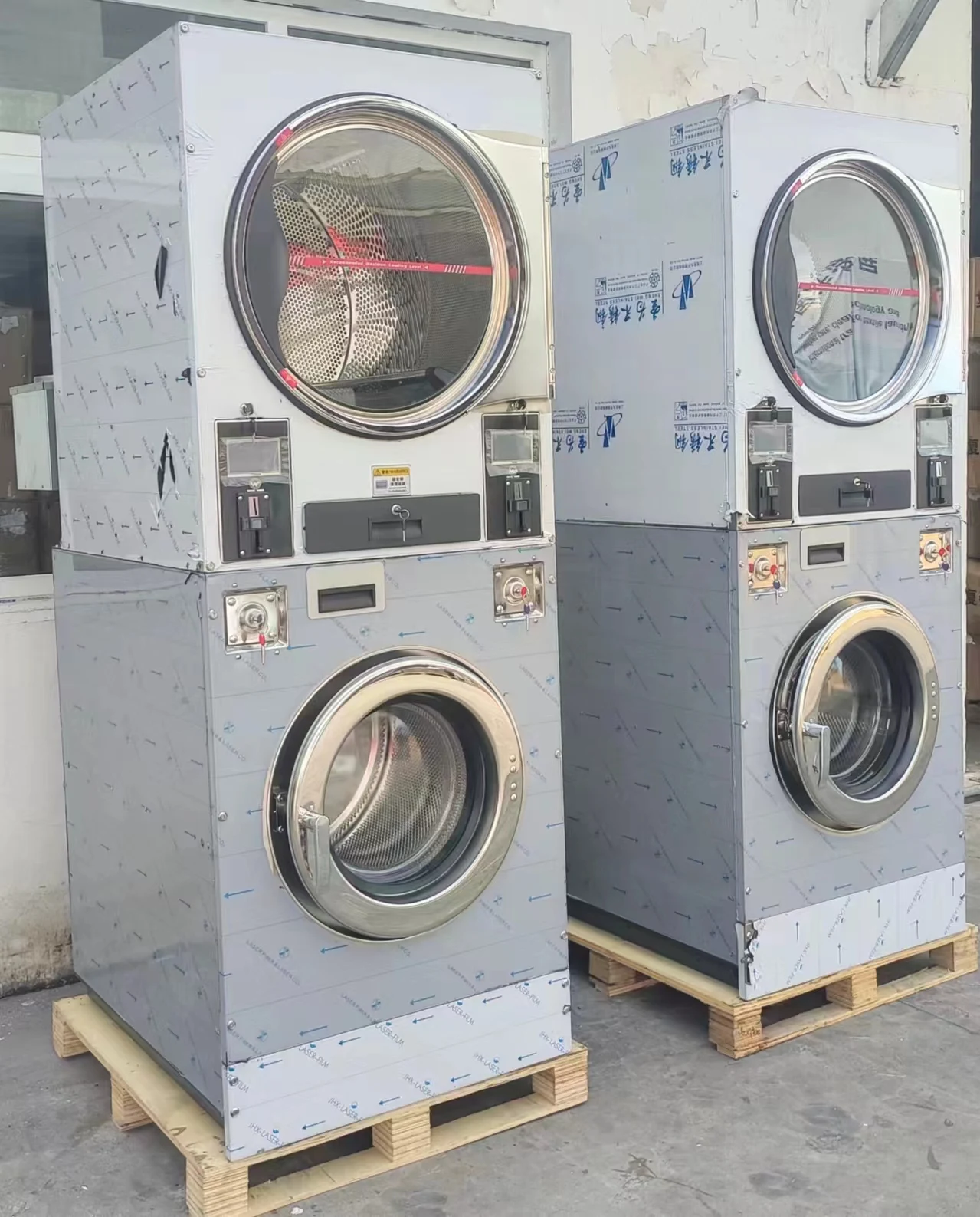 Good Quality 5.0 Inch Intelligent Touch Screen Commercial Laundry Equipment Laundry Machine Stack Washer Dryer