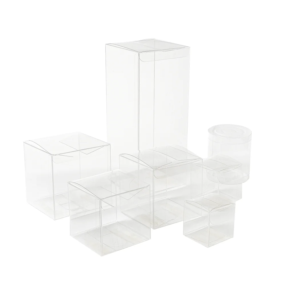 Packaging boxes with clear lid small plastic box transparent folding pet pvc clear plastic box packaging