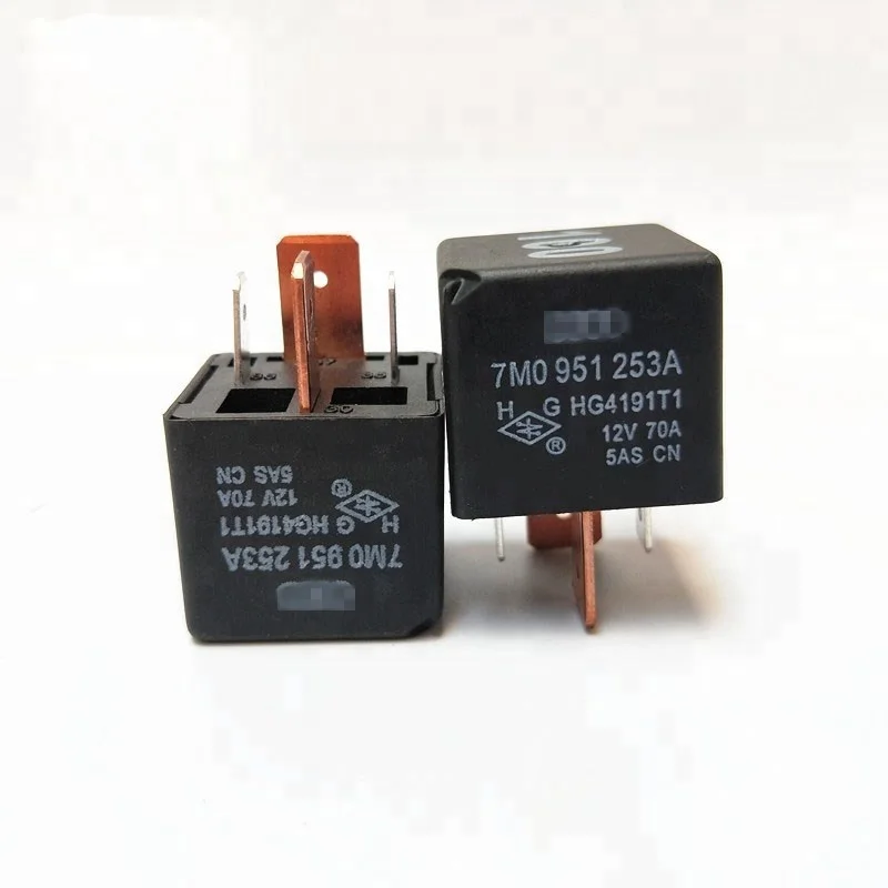 100 CAR 12V relay headlight air conditioning fan Fuel pump Following relay 100 7M0 951 253A HG4191T1 12V 70A 12VDC DC12V 4PIN
