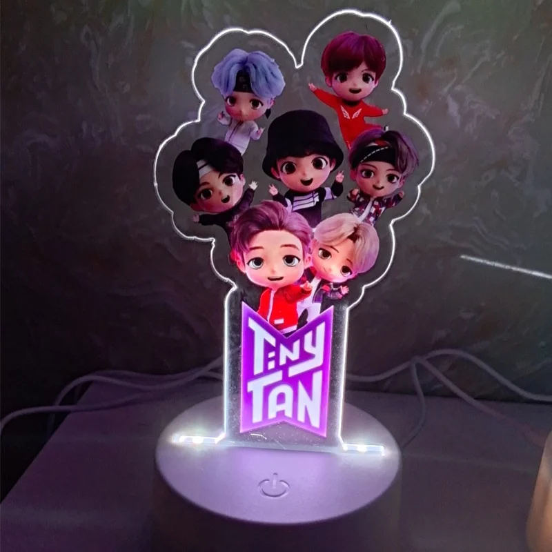  Оптовая продажа товары Kpop Idol яркие светящиеся Акриловые Настольные лампы Tinytan Bangtan
