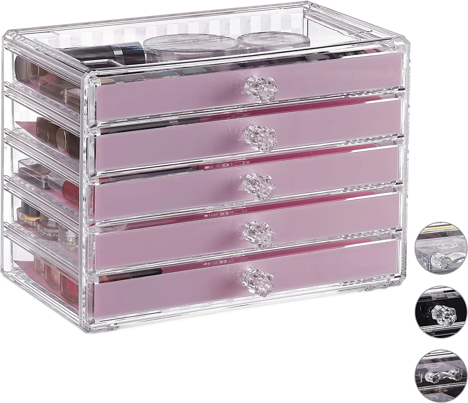 Factory Direct Sales Acrylic Cosmetic Storage Box Organizer Makeup plastic makeup organizer