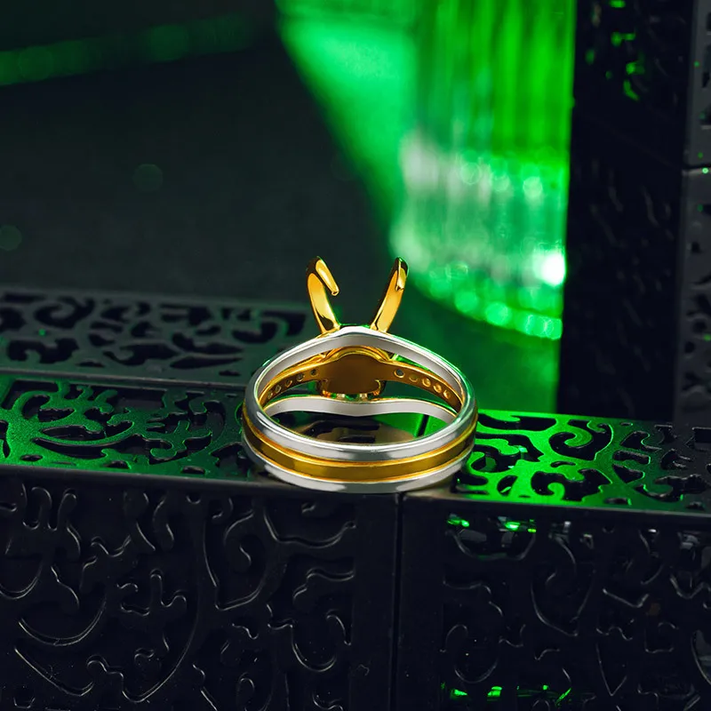 Loki Loki Impression Ring Hammer-based 925 Silver Ring Movie Peripheral Helmet Three-layer Jewelry