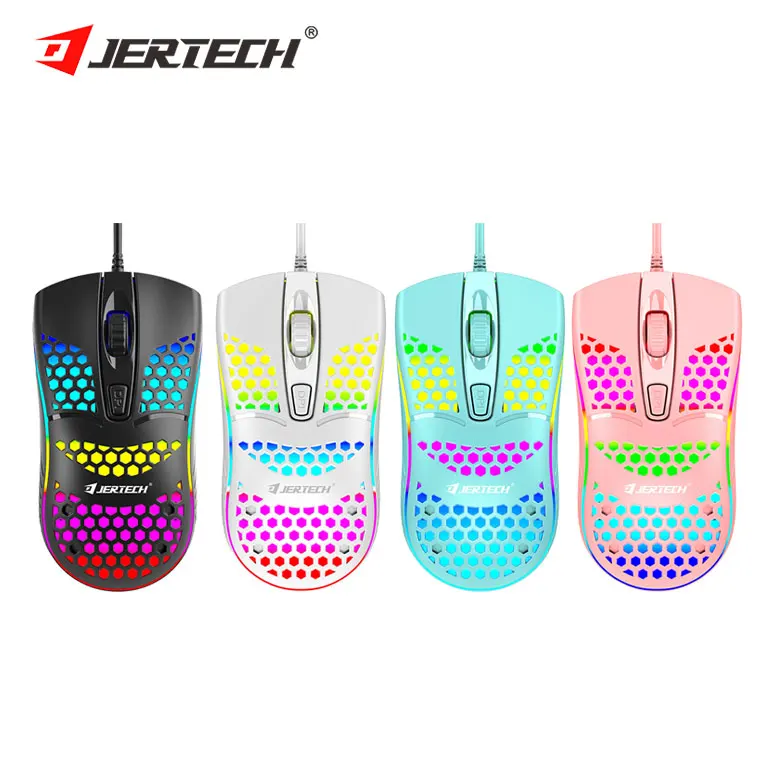 Brand Jertech XP12 Breathing Light Computer Mouse Colorful Lights OEN ODM Wired 7-color Backlight Mouse RGB Gaming Mouse