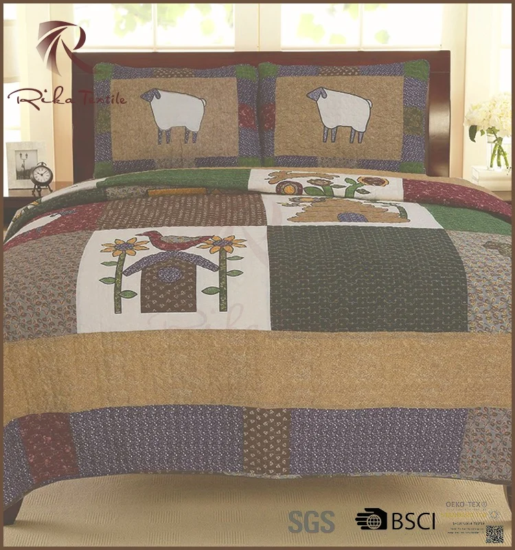 Cheap animal patchwork quilt for king size bed