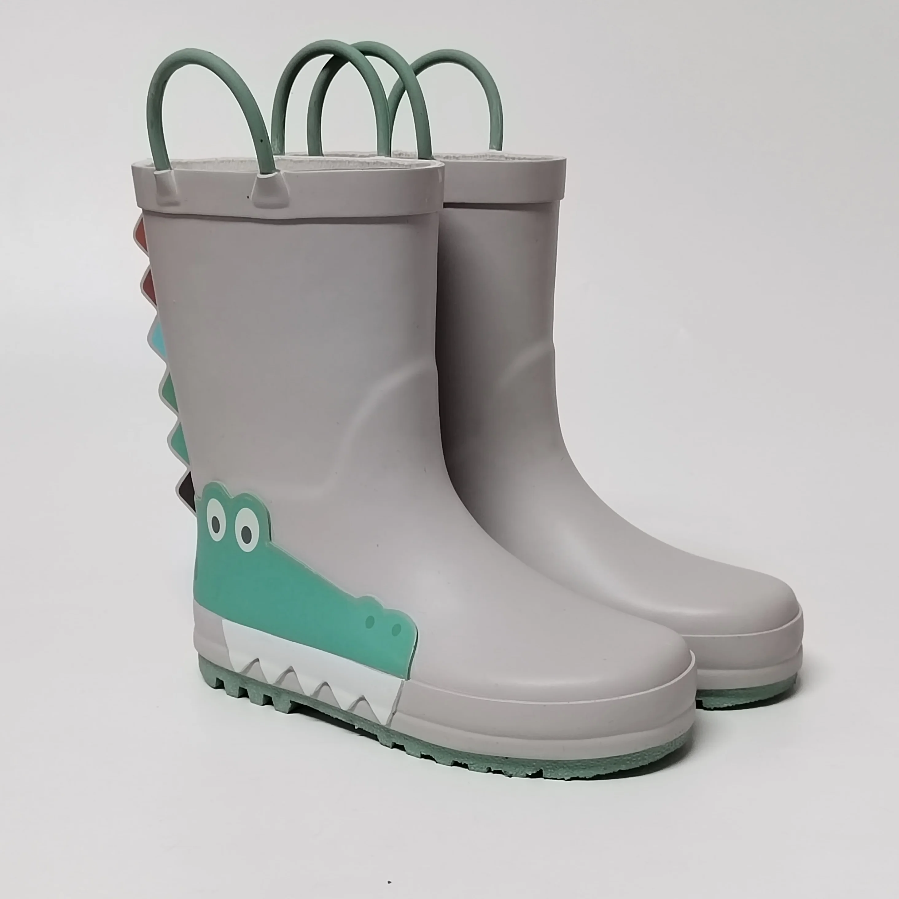factory customized 3D Crocodile 100% waterproof rubber rain boots for children
