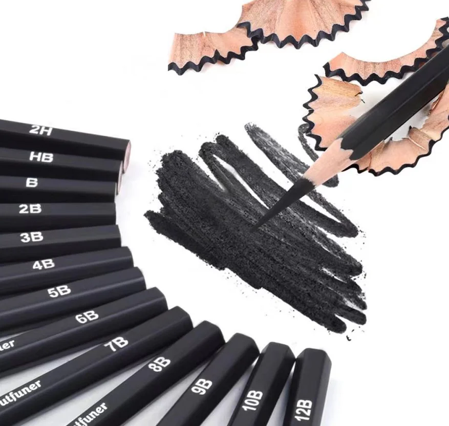 160 pcs Professional Sketch Pencil 2H HB B 2B 3B 4B 5B 6B 7B 8B 9B 10B 12B Charcoal Soft Medium Hard Brutfuner Pencils Set
