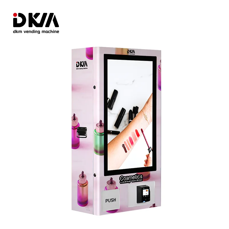 DKM hot sale best thin touch screen wall mounted electronic cheap cosmetics beauty vending machine