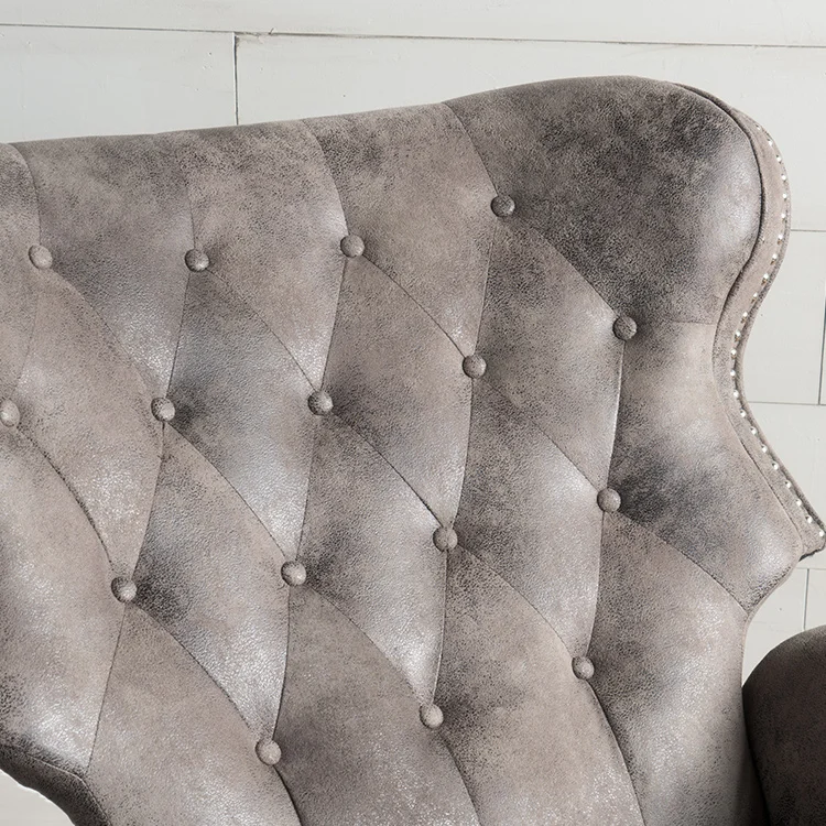 Living room Greyish Brown push back sofa