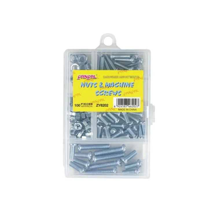 100PC  Screw and Nuts Assortment Ss Nut Bolts Stainless Steel Nut