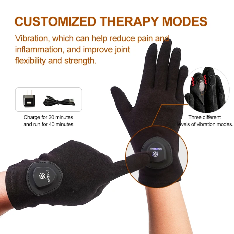 Enerup Custom Therapy gloves Copper cotton non-slip touch screen Arthritis Gloves Antimicrobial Promote Blood Circulation
