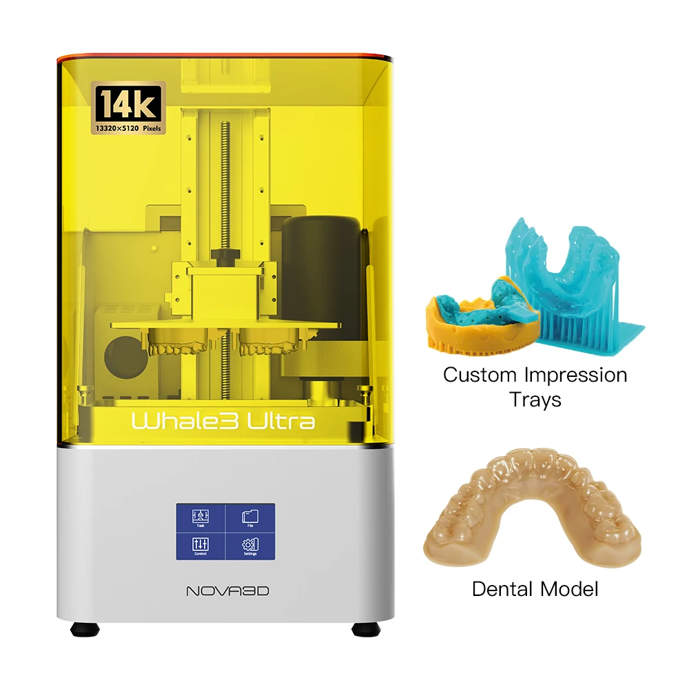 NOVA3D Whale3 Ultra 14K 10 Inch LCD UVdental  Resin 3D Printer for Dentistry Casting Mold Orthodontic Model