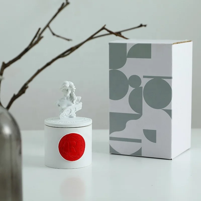 Stocked High Quality Art Statue Gift Box Packed Soy Wax Aromatherapy Cup Home Decoration Scented Candle Set