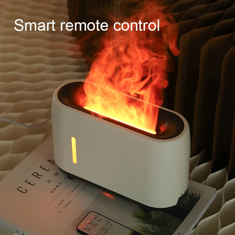 240ml Flame Humidifier Essential Oil Aroma Fire Diffuser Remote Control RGB Color Lighting Flame Diffuser